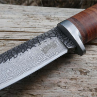 Herbertz Gürtelmesser Damaststahl Lederscheide