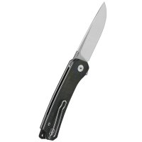 QSP Osprey Klappmesser 14C28N Satinierte Klinge, shredded CF overlay G10 Griff, blau