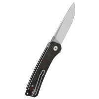 QSP Osprey Klappmesser14C28N Satinierte Klinge, shredded CF overlay G10 Griff, rot