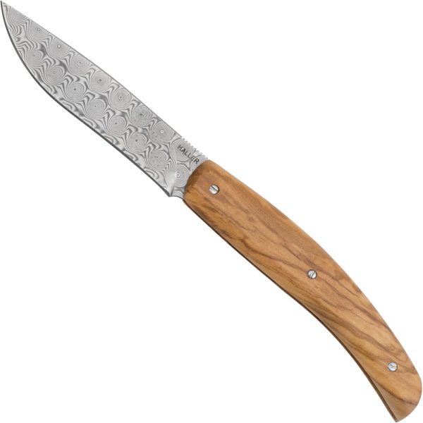 Haller Damast Taschenmesser Olive