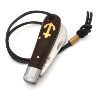 Otter Ankermesser klein Grenadill rostfrei mit Lederband