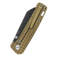 QSP Taschenmesser Penguin schwarze stonewashed Klinge bronze Titan Griff