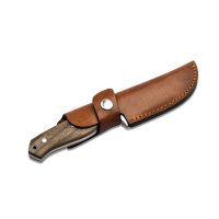 Böker Magnum Walnut Drop Jagdmesser mit Lederscheide