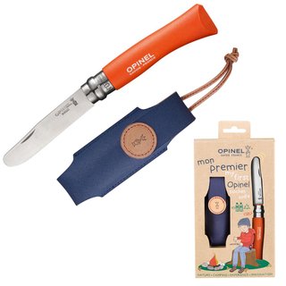 Opinel Kindermesser Nr. 7 orange mit Etui - Taschenmesser-Set Mein erstes Opinel