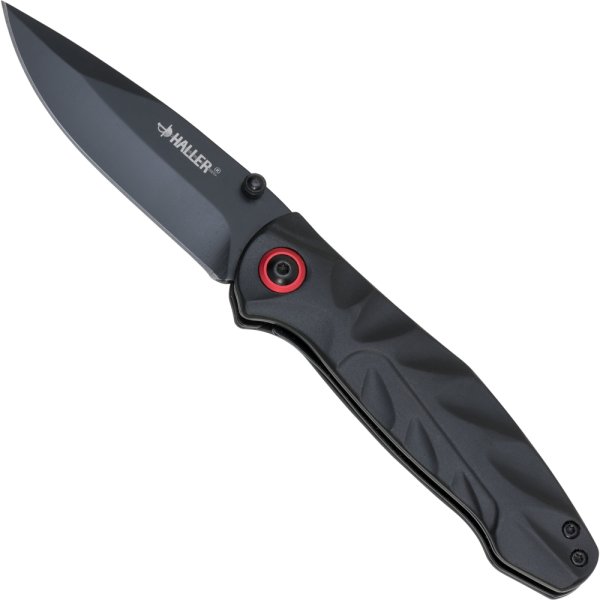 Haller Einhandmesser rostfrei schwarz Liner Lock