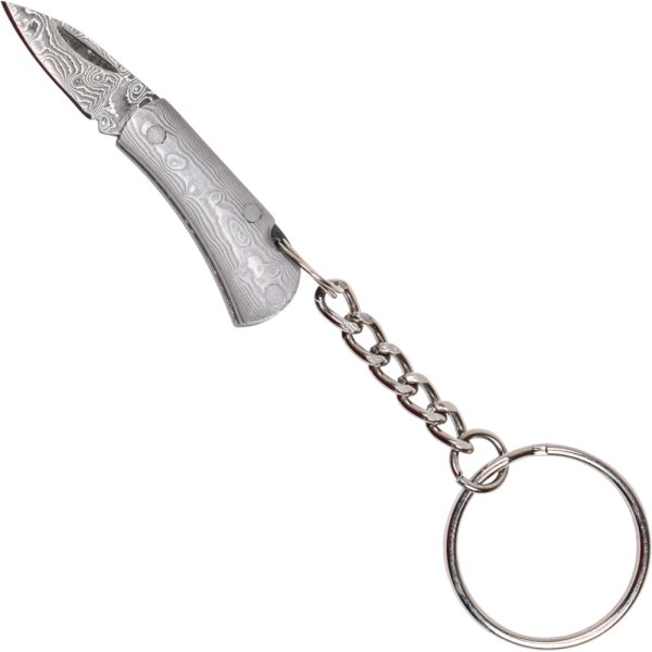 Haller Mini Taschenmesser Damaststahl mit Schlüsselring