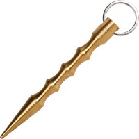 BlackField Kubotan Stahl goldfarben mit Schlüsselring