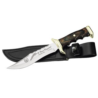 Nieto Bowie Messer, Klinge 18 cm, Pakkaholz, Messingbeschläge, Lederscheide